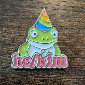 He/Him pronoun Enamel Pin